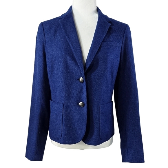 GAP Academy Blazer Royal Blue Diagonal Stripe Pockets Academia Career Preppy - Picture 1 of 12